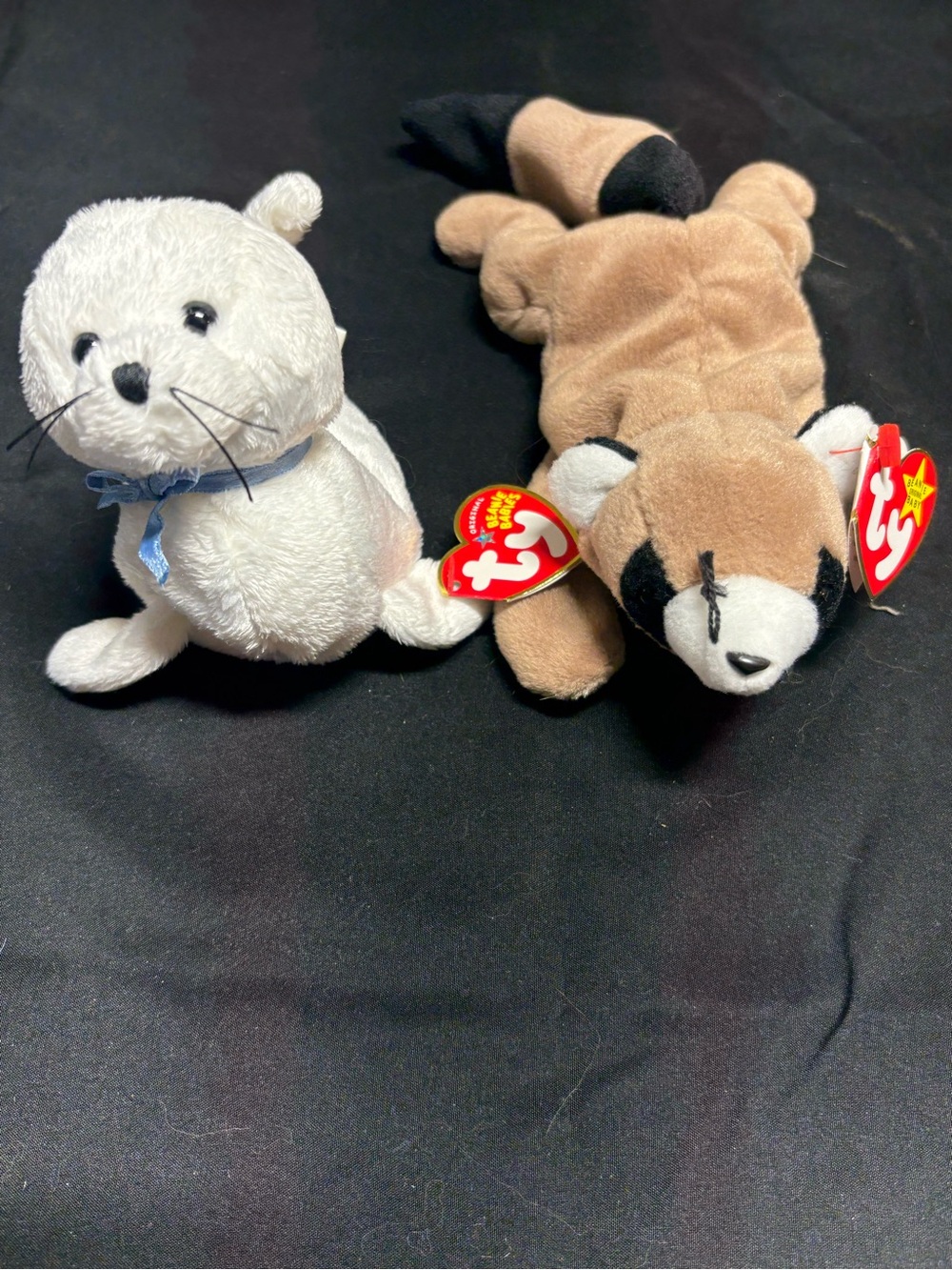 Icing White Seal and Brown Raccoon Plush Set